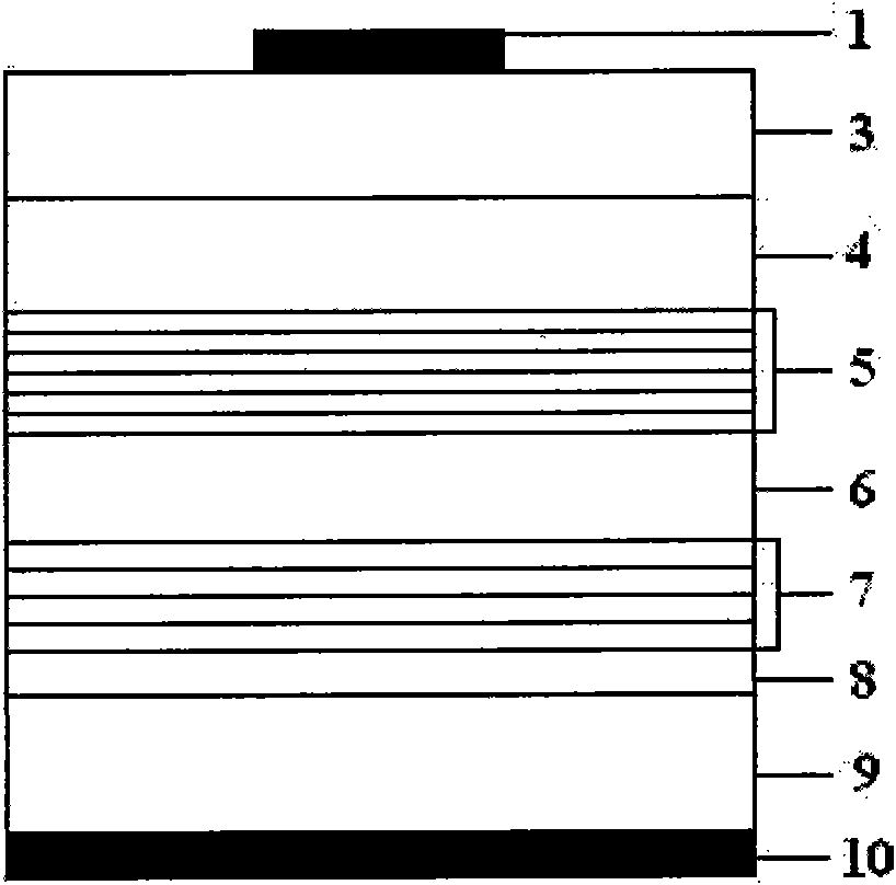 AlGaInP system LED with electron hole dual limitation and preparation method thereof