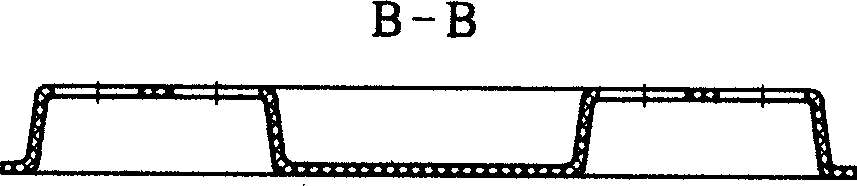 Tridimensional stretching and perforating net surface