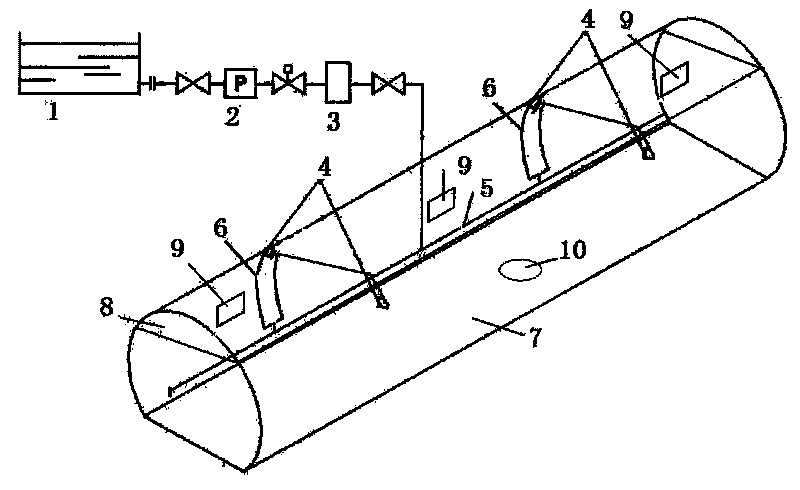 Sectional type tunnel smoke exhaust system and method by water curtain separation