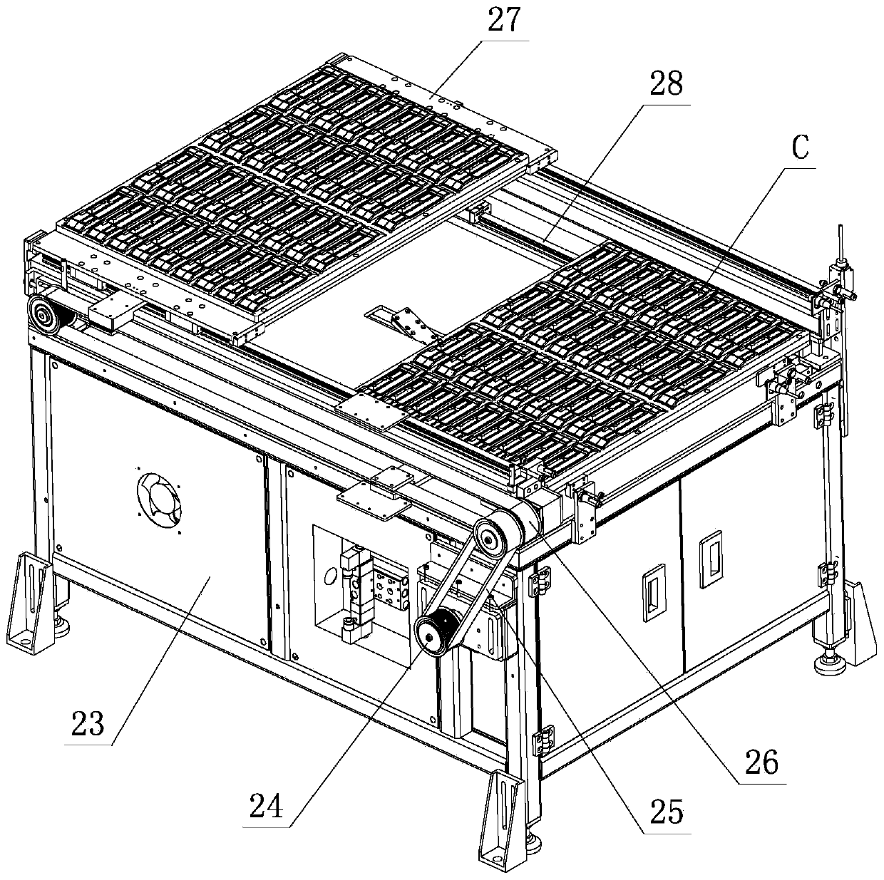 An assembly workstation for a servo drive housing