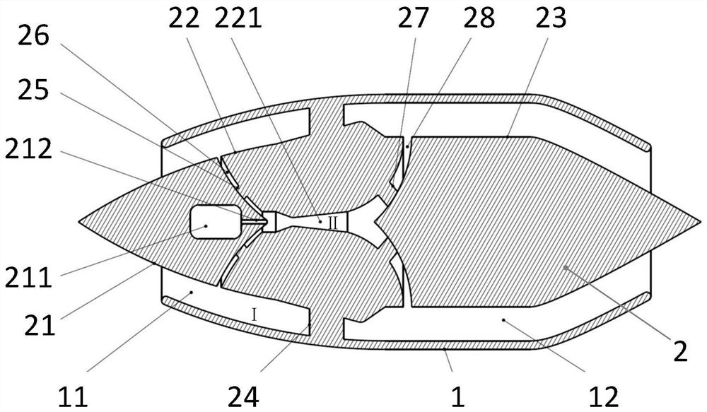 Shell structure of air-breathing stamping rotary knocking engine adopting liquid state fuel