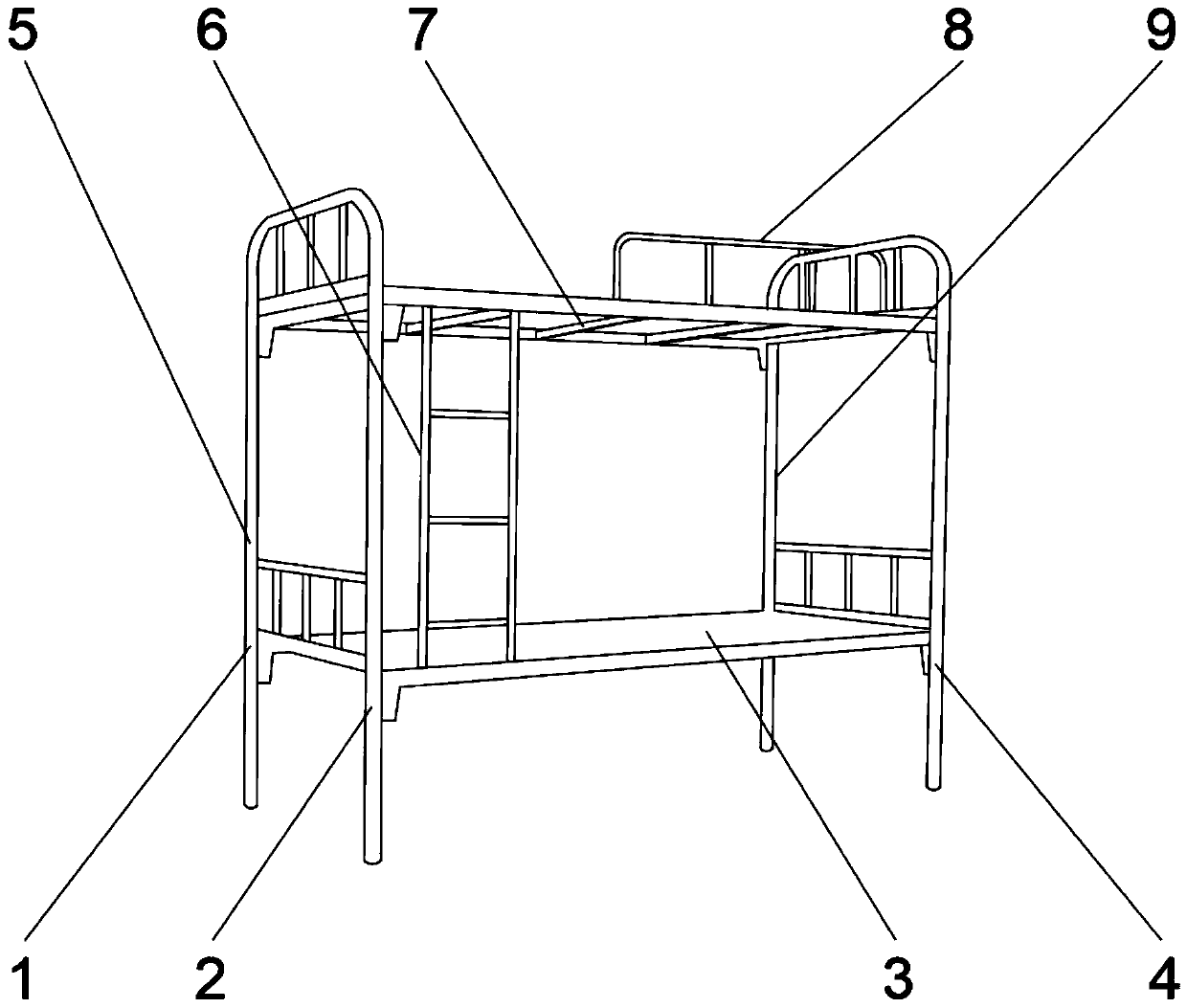 Cross beam for student bed