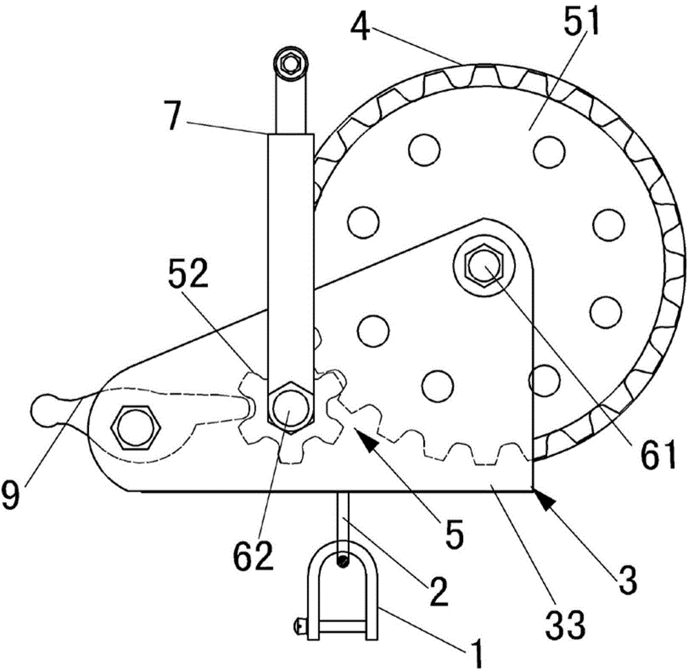 High-altitude working tool lifting device for power transmission line