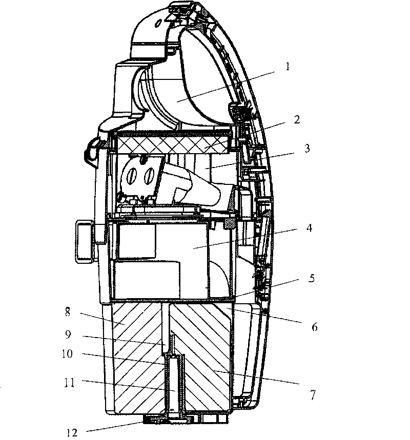 Compression plate connecting structure of dust-connecting bucket component