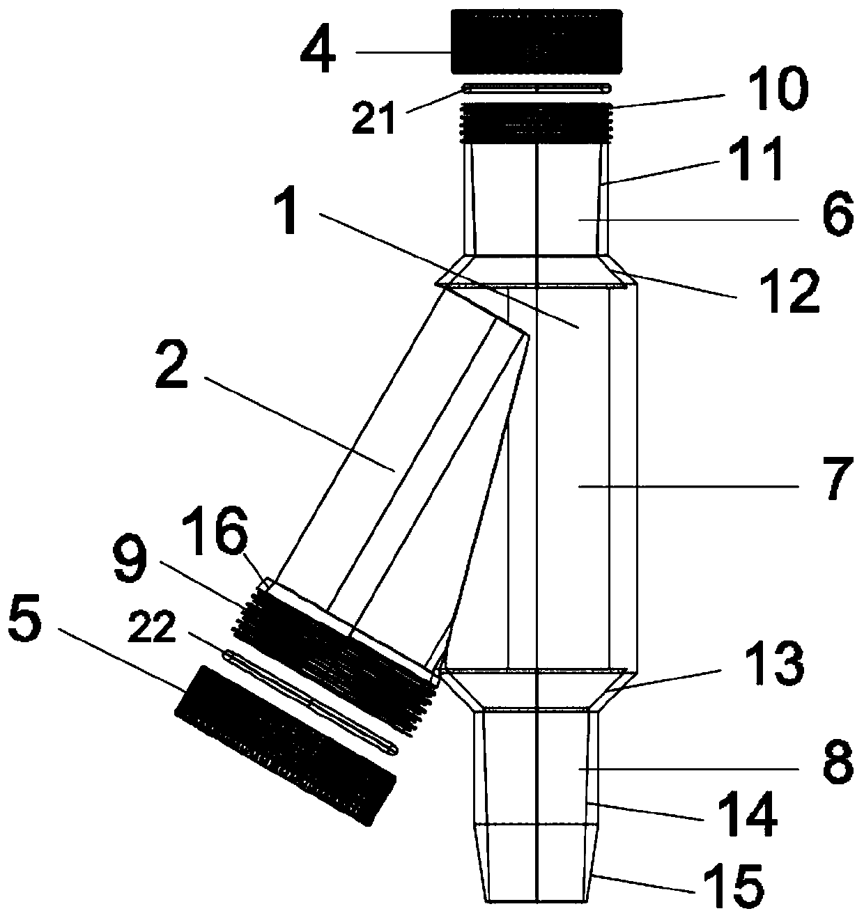 Anti-blocking filtering device for counter basin drainage