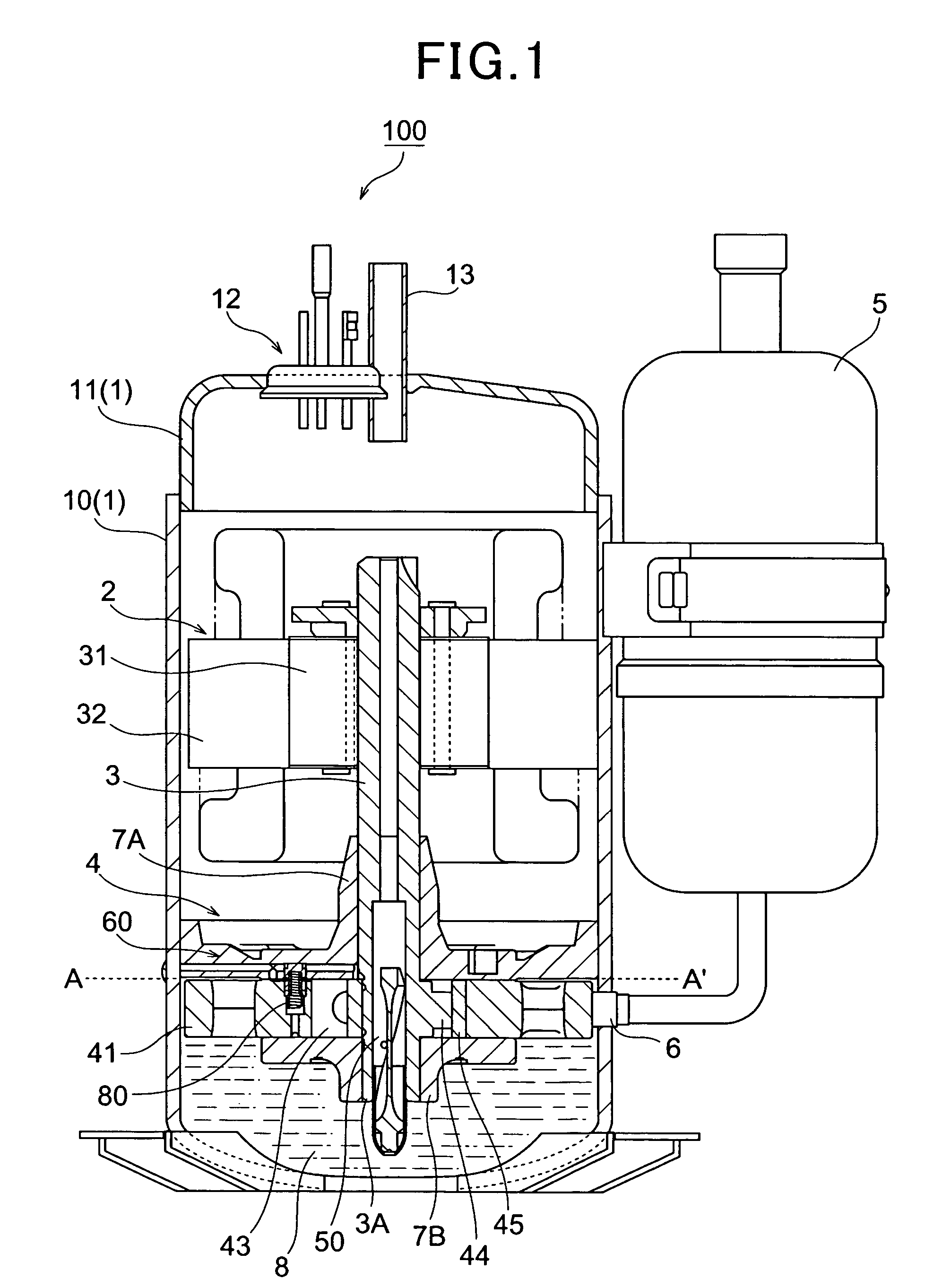 Hermetically sealed compressor having oil supply mechanism based on refrigerant pressure