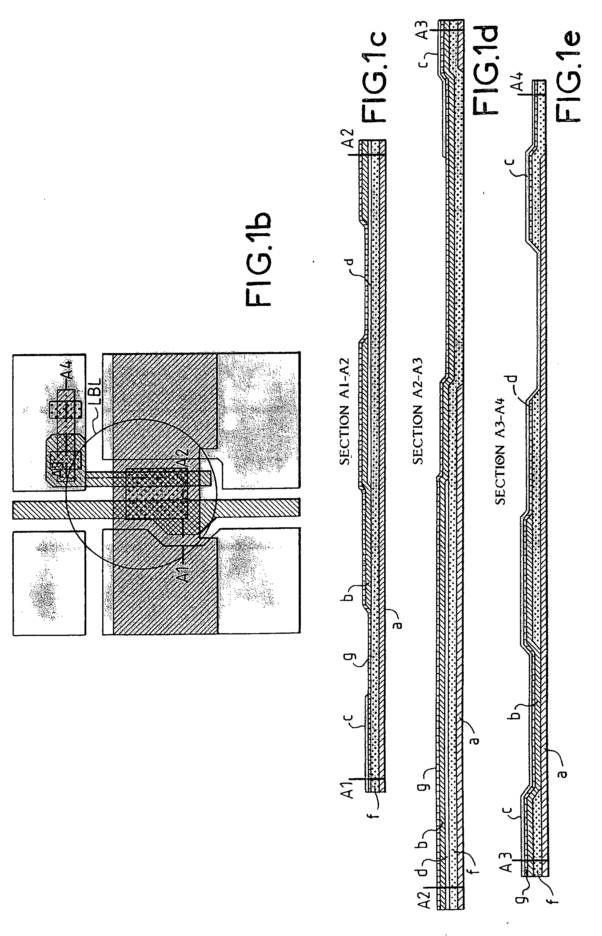 Method for the manufacture of an active matrix, corresponding electro-optical display devices and mask