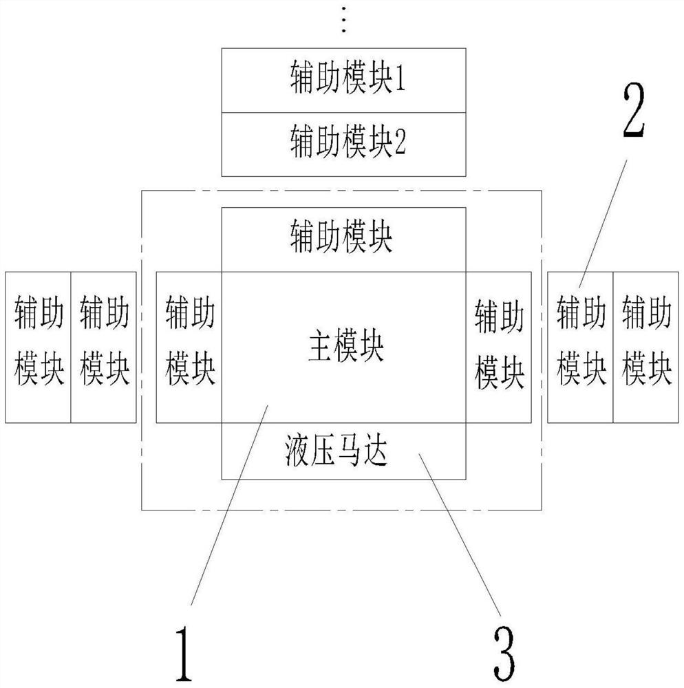 Modular assembly integrated valve block applied to hydraulic motor side