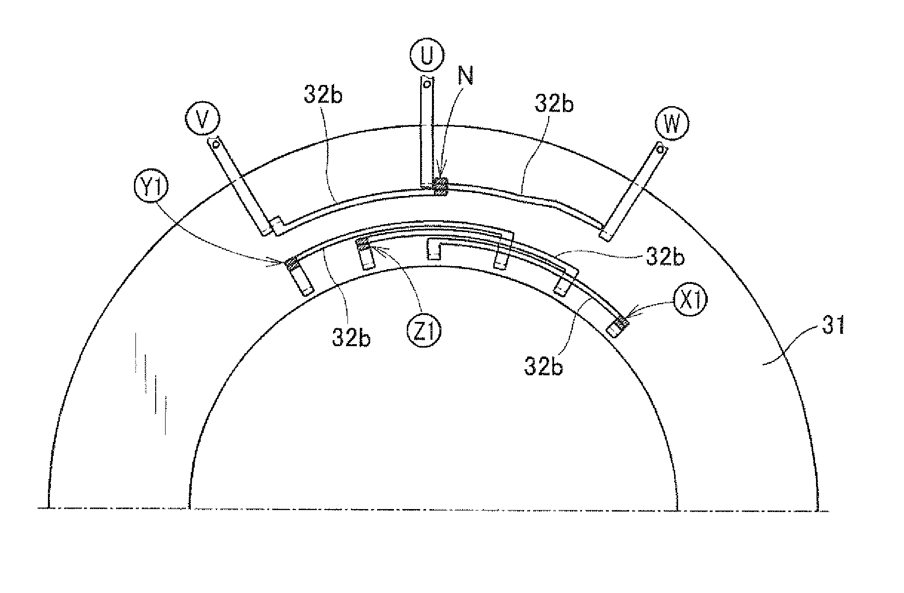 Stator designed to minimize leakage current and electric rotating machine using same