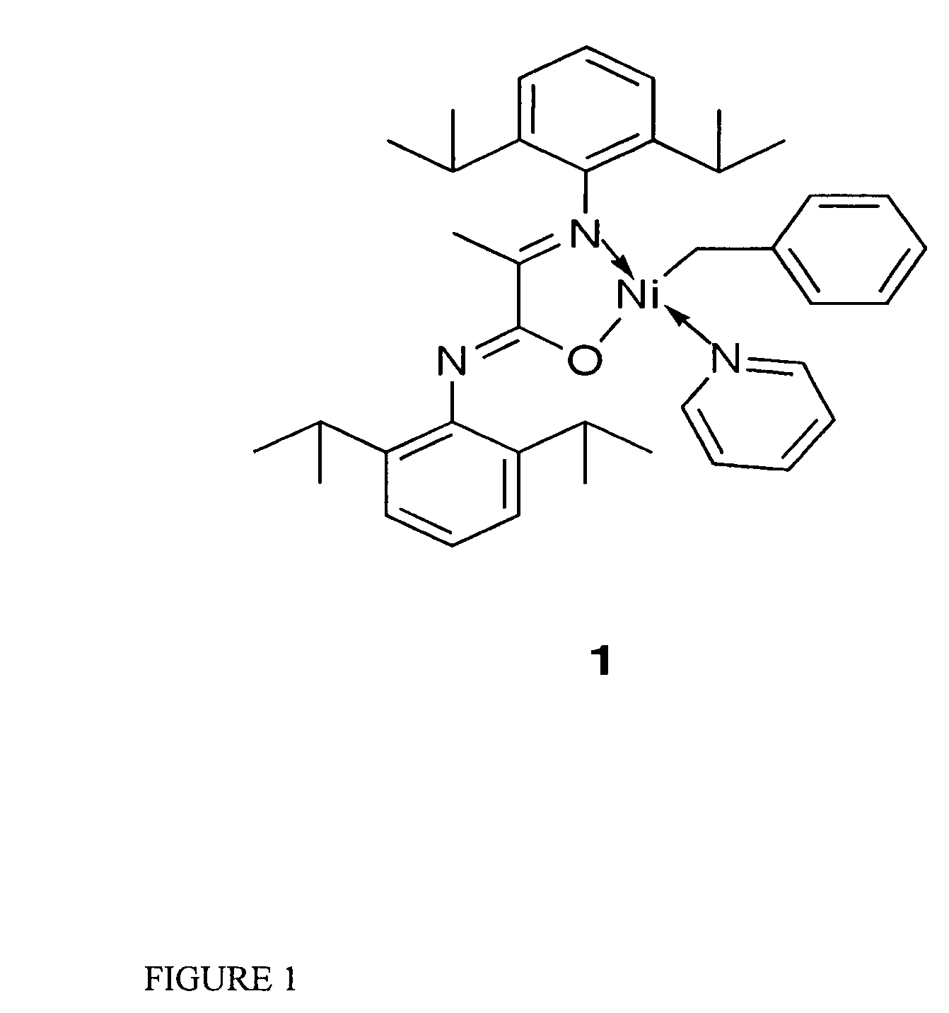 Single component, phosphine-free, initiators for ethylene homopolymerization and copolymerization with functionalized co-monomers