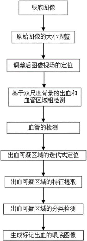 Retinal fundus image bleeding detection method