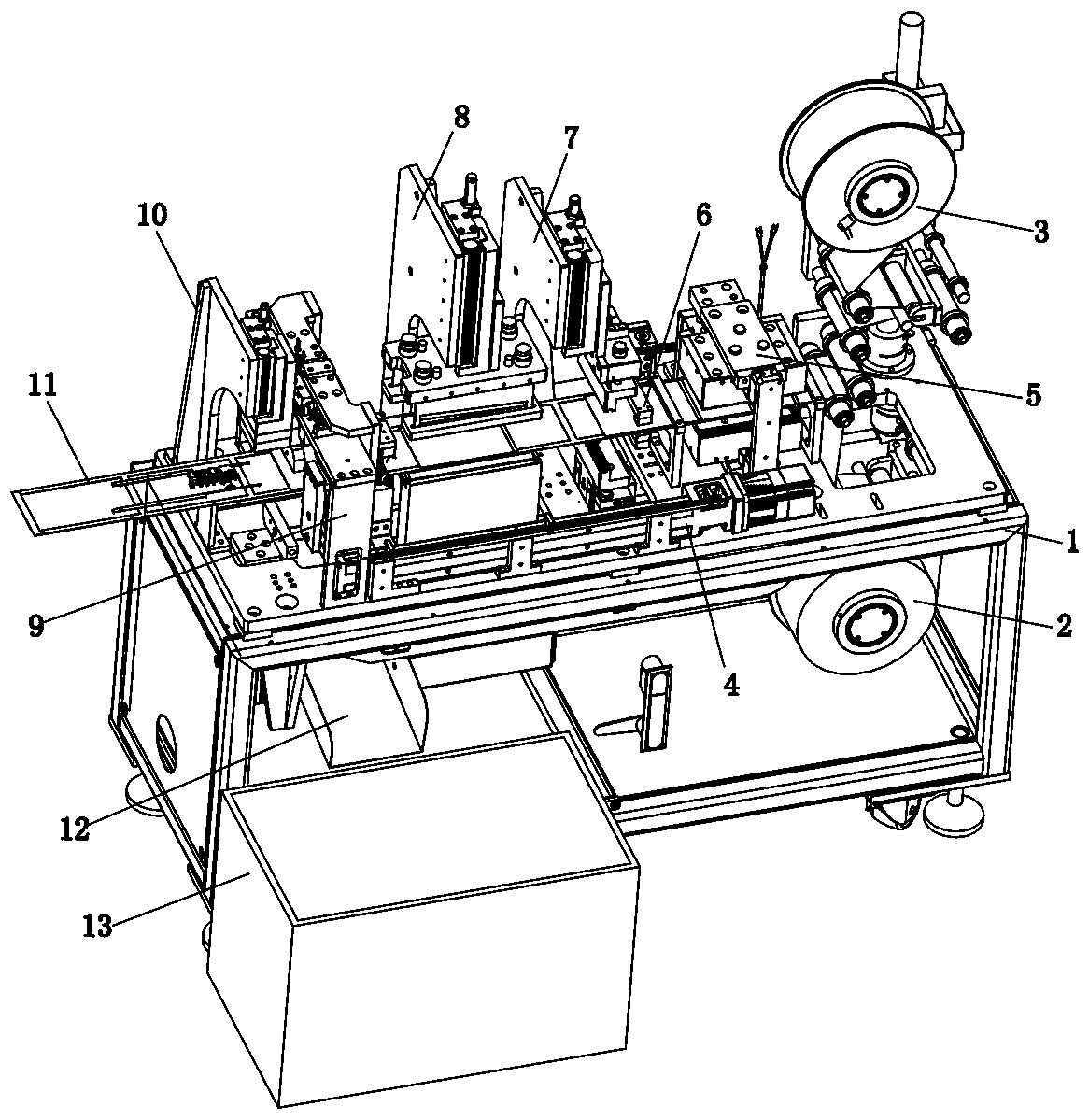 Double film bag type automatic packaging machine and automatic packaging process thereof