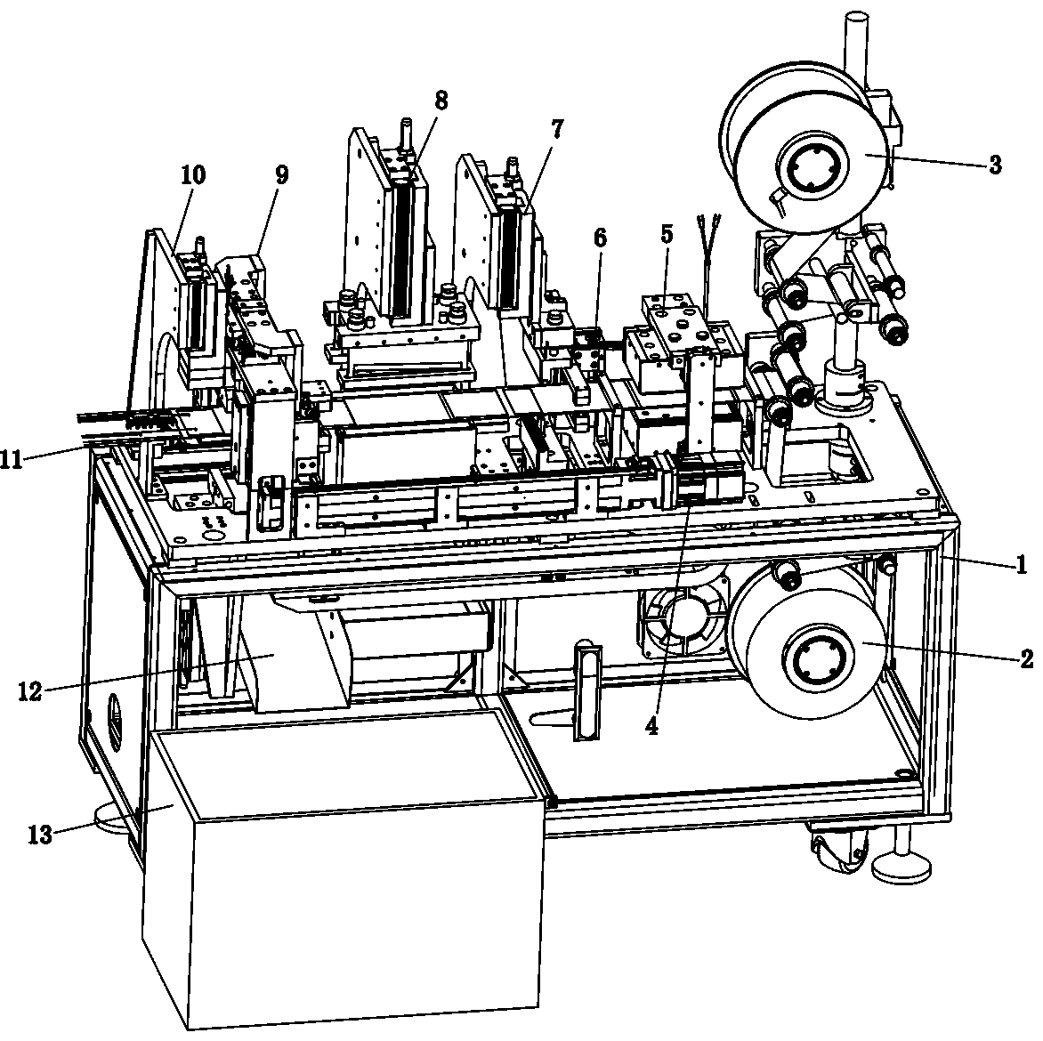 Double film bag type automatic packaging machine and automatic packaging process thereof