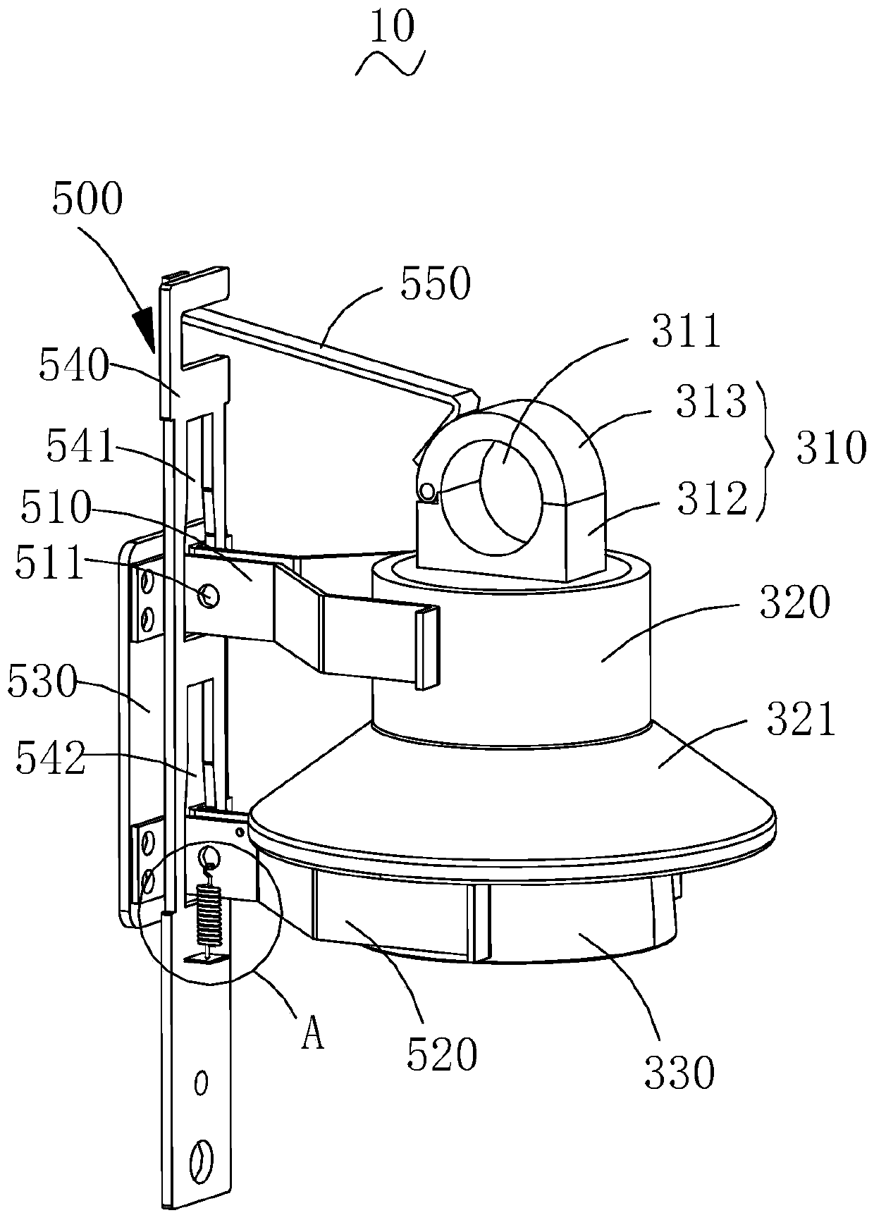 Overhead line electricity testing device