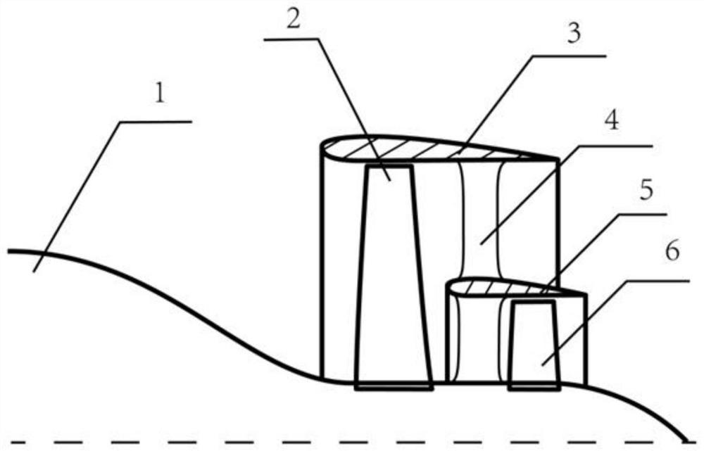 Boundary layer suction type propeller adopting large and small two-stage blades