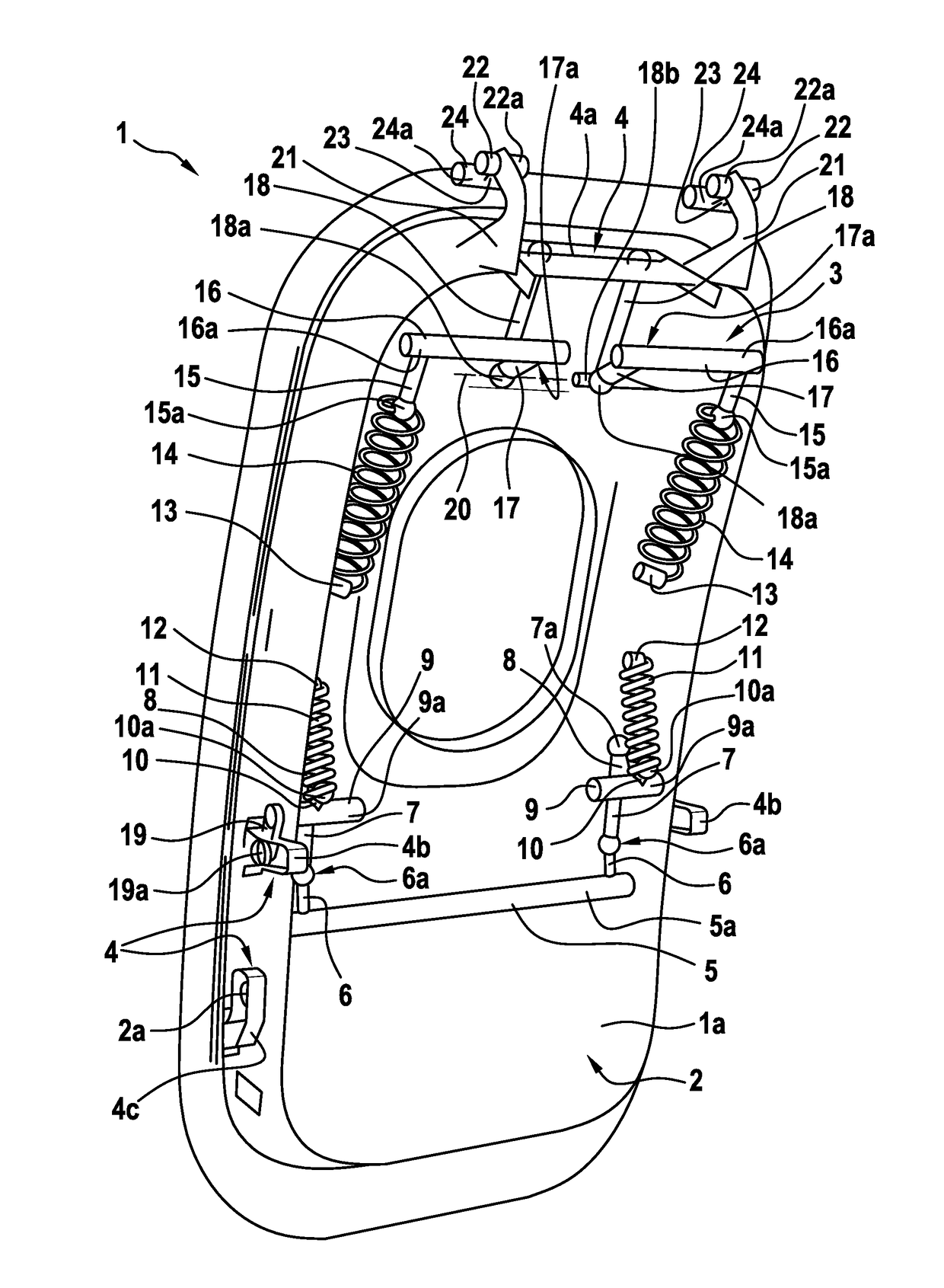 Actuatable emergency exit door and an aircraft or space craft with a pressurized cabin having such an actuatable emergency exit door