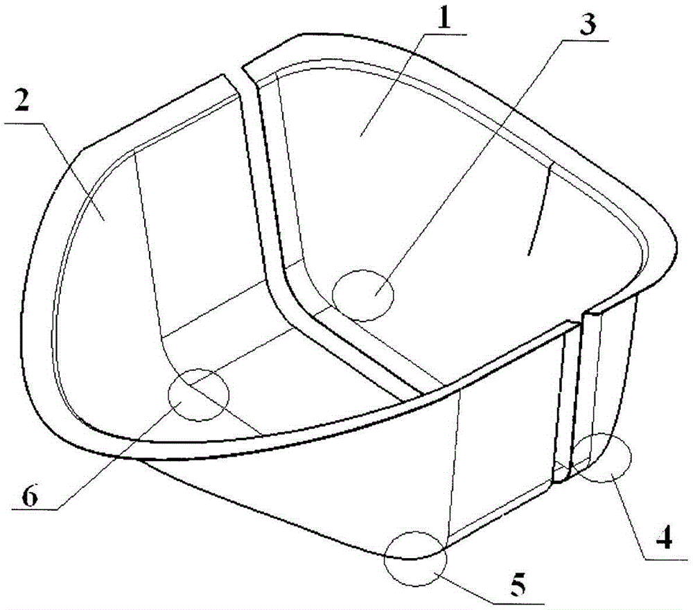 Isothermal forming die of large-curvature titanium alloy covering part and forming method of isothermal forming die