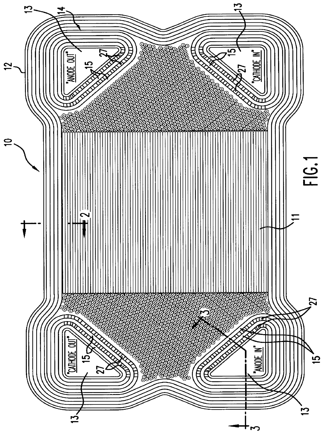 One piece fuel cell separator plate