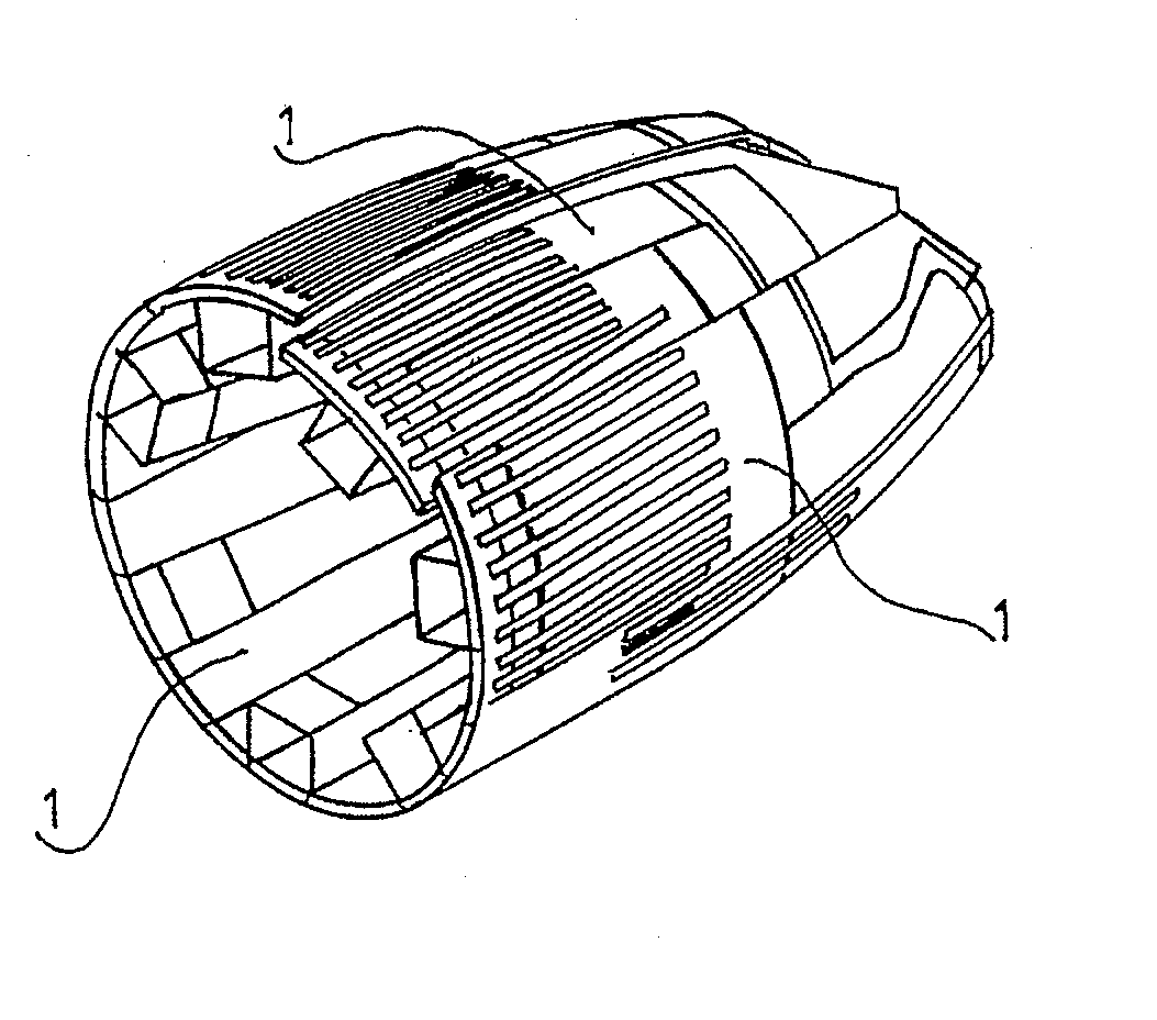 Composite tool for molding cylindrical parts