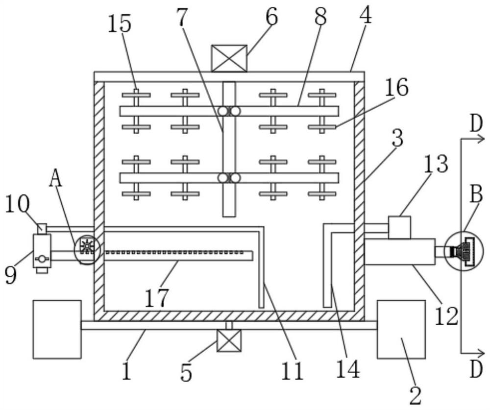 Water spraying device for fine aggregate concrete protective layer pouring maintenance