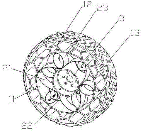 Off-road vehicle wheel free of inflation