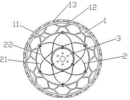 Off-road vehicle wheel free of inflation