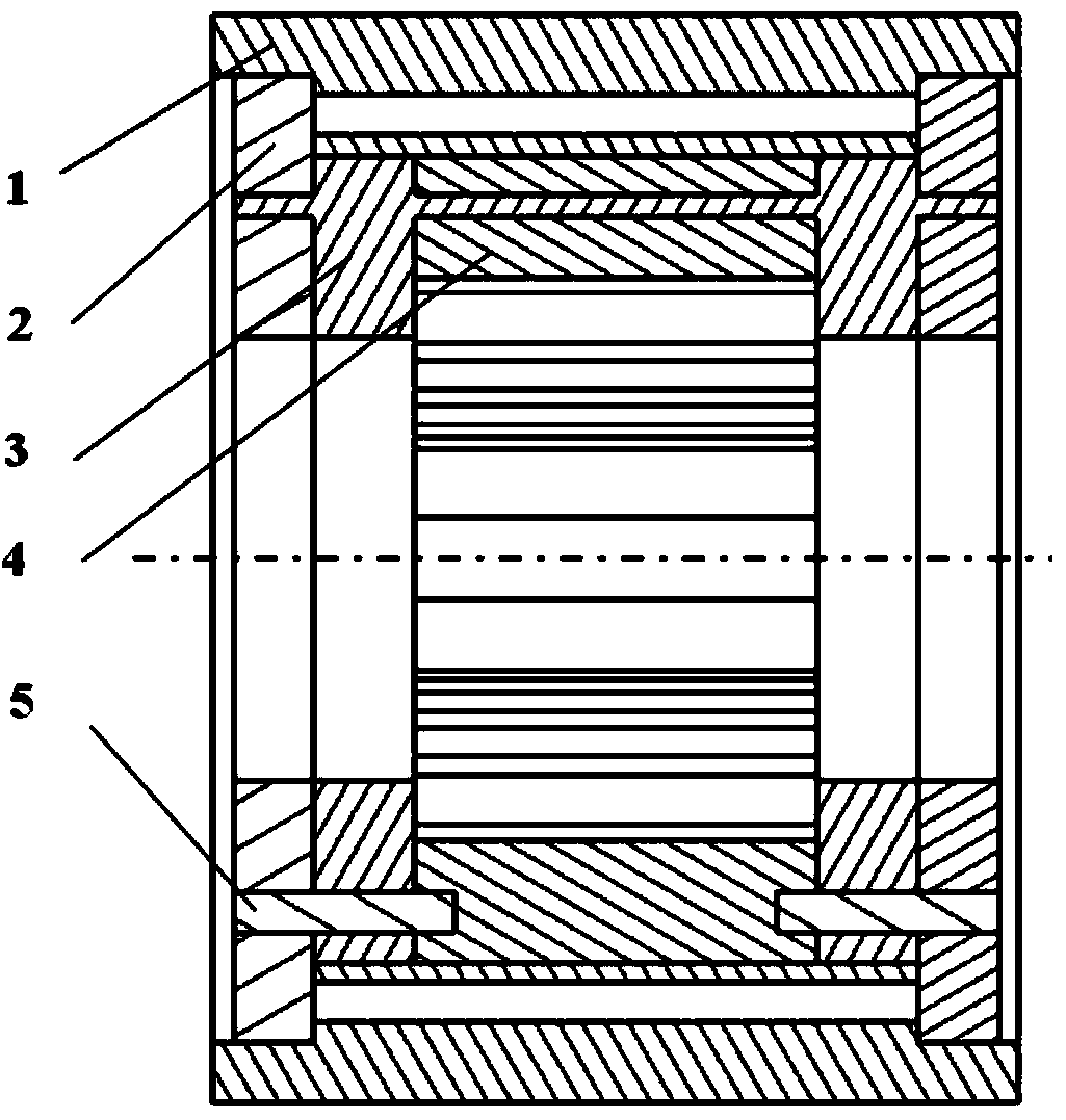 Water-cooled motor stator iron core fixing structure and fixing method thereof