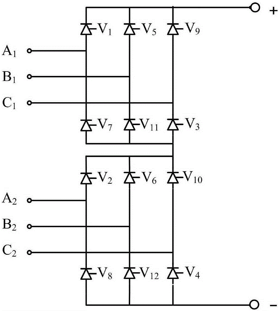 Series hybrid bipolar direct-current transmission system with direct-current fault ride-through capability