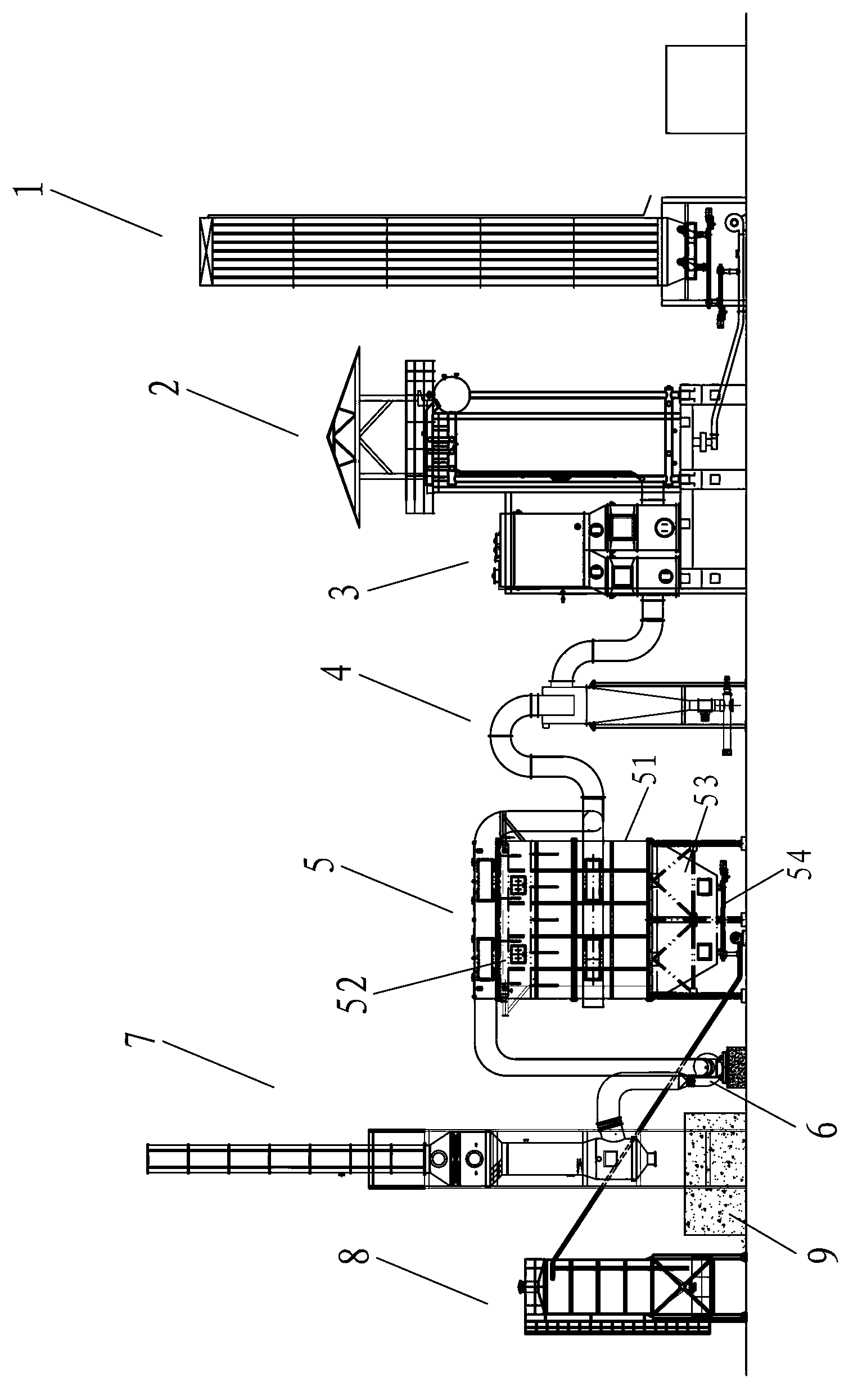 High-efficiency and environment-friendly coal-fired system for vertical boiler with bottom-built burner