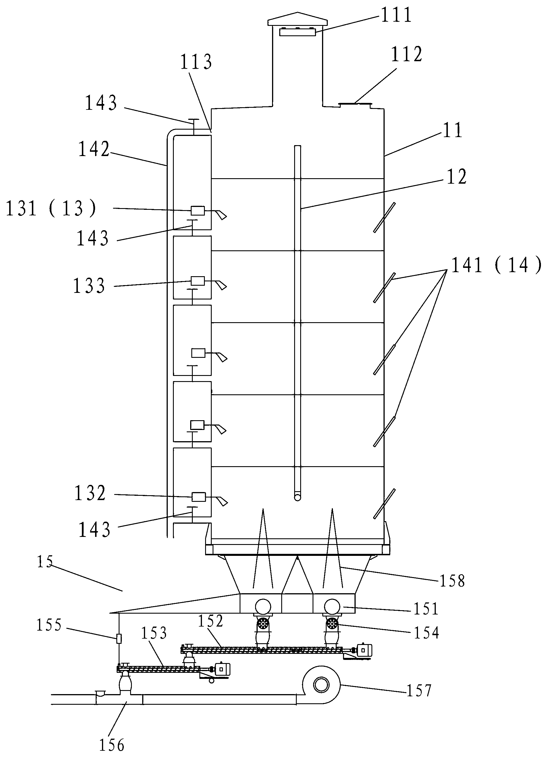 High-efficiency and environment-friendly coal-fired system for vertical boiler with bottom-built burner