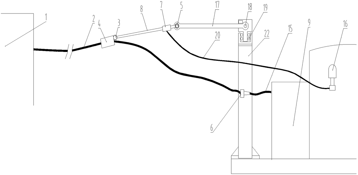 Cable tension buffer device for engineering machinery