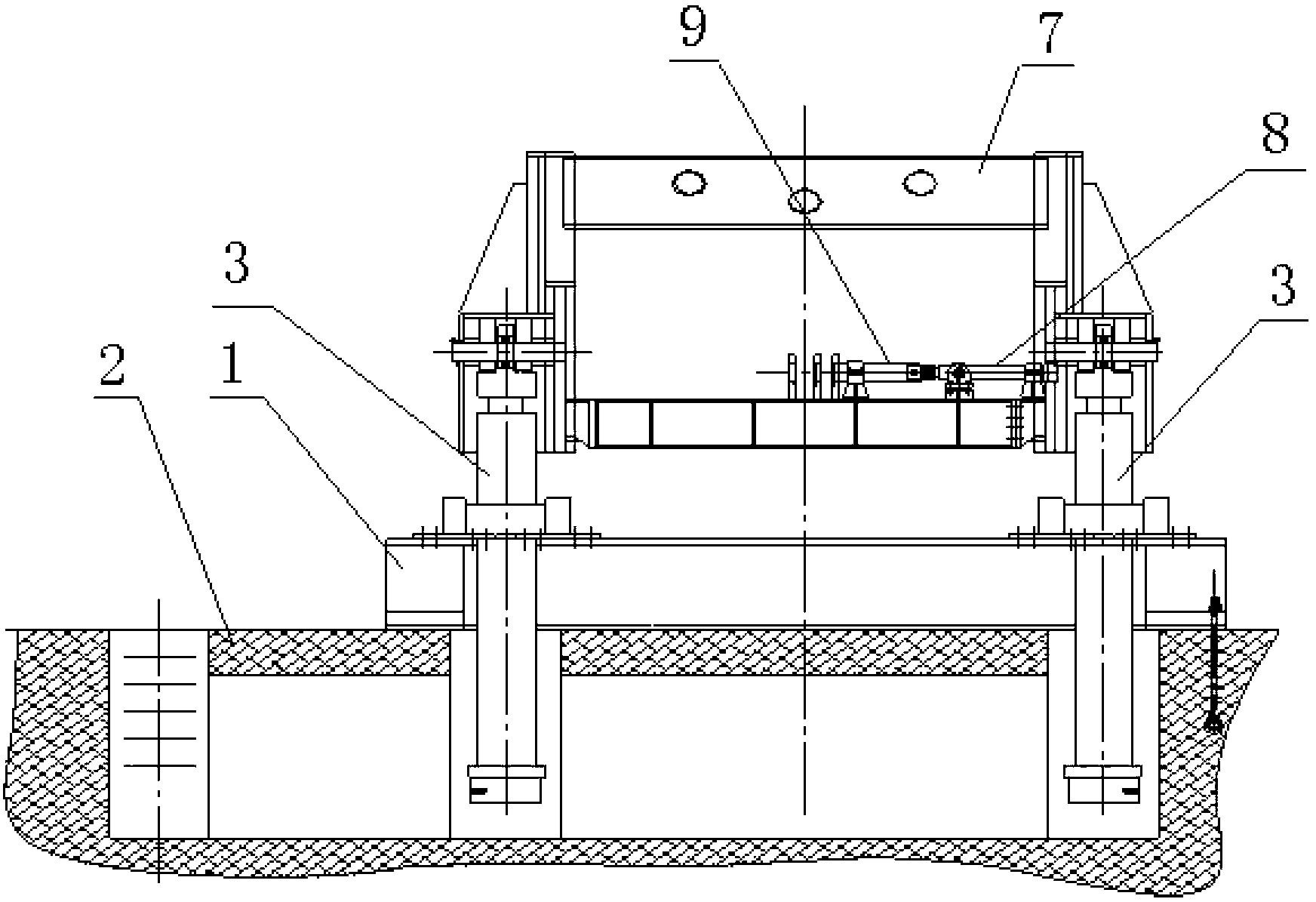 Hydraulic turnover device of hot metal ladle