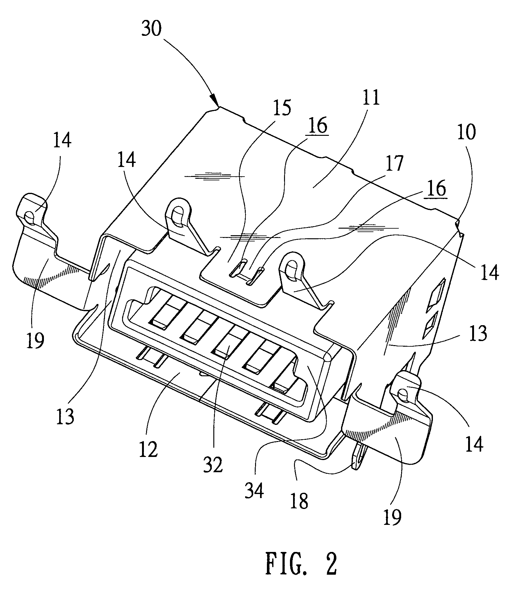 Shield and connector with the shield