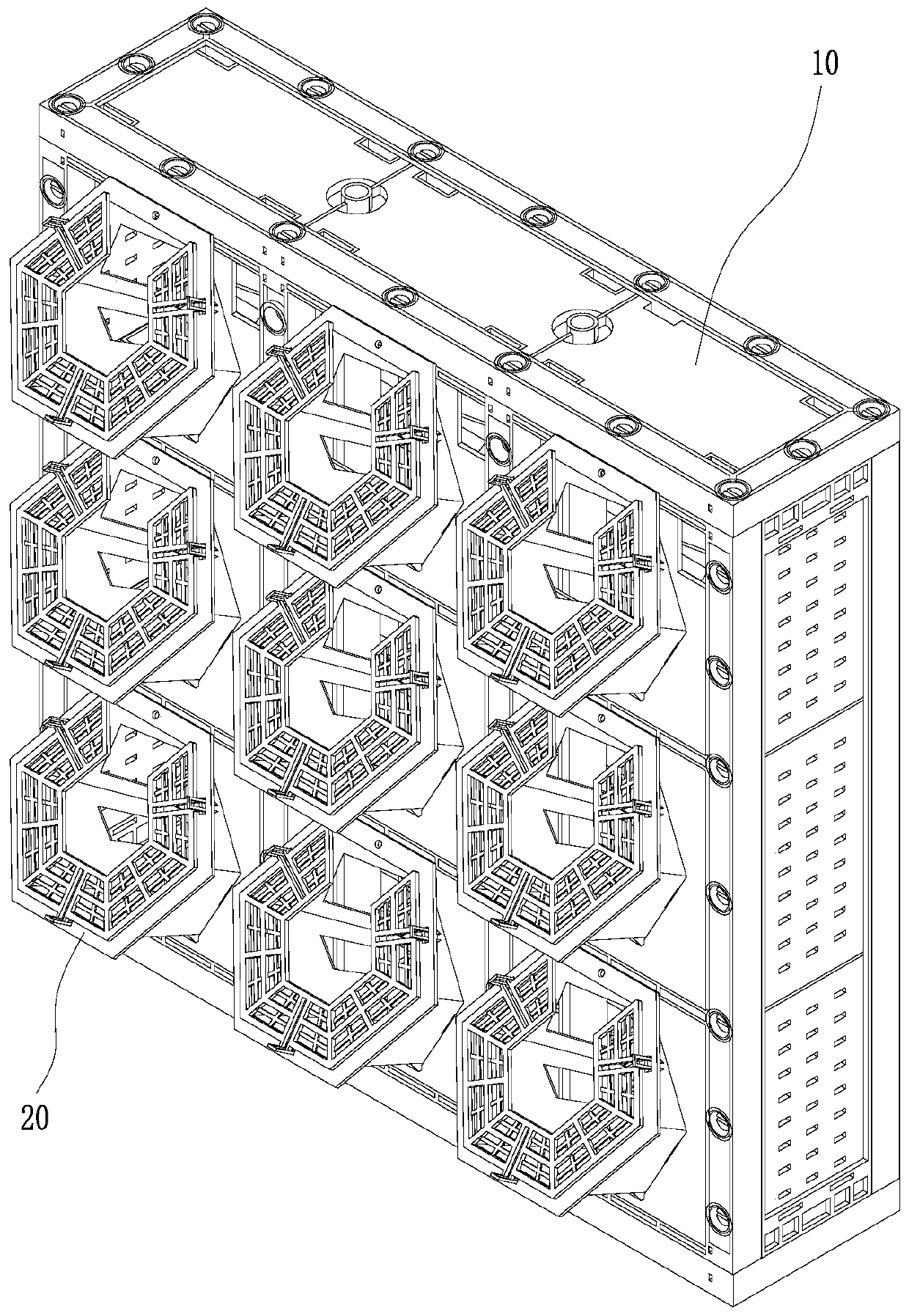 Vertical greening system and its modular vertical greening base plate