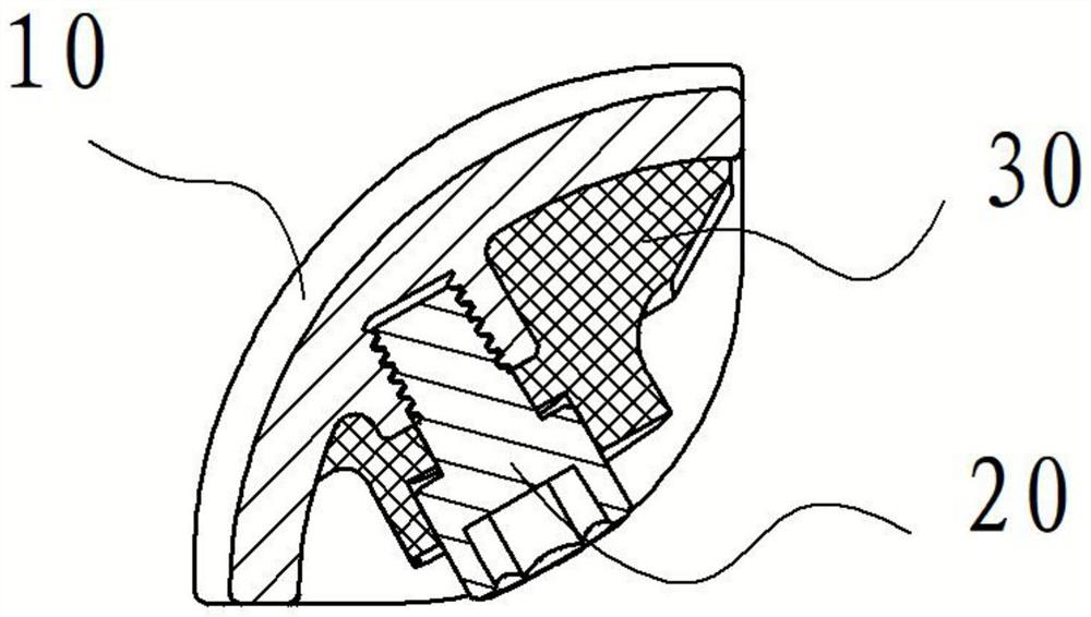 Assembled ankle joint talus side prosthesis