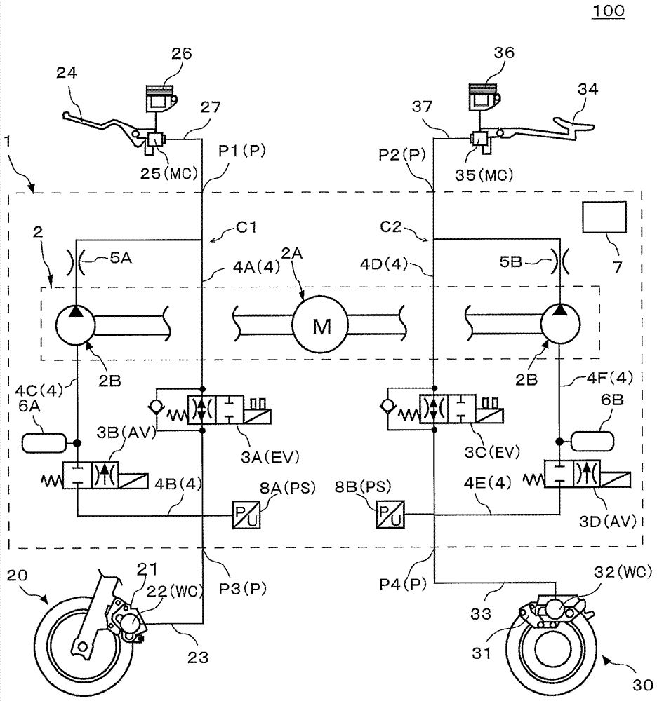 Hydraulic apparatus and control method for hydraulic apparatus