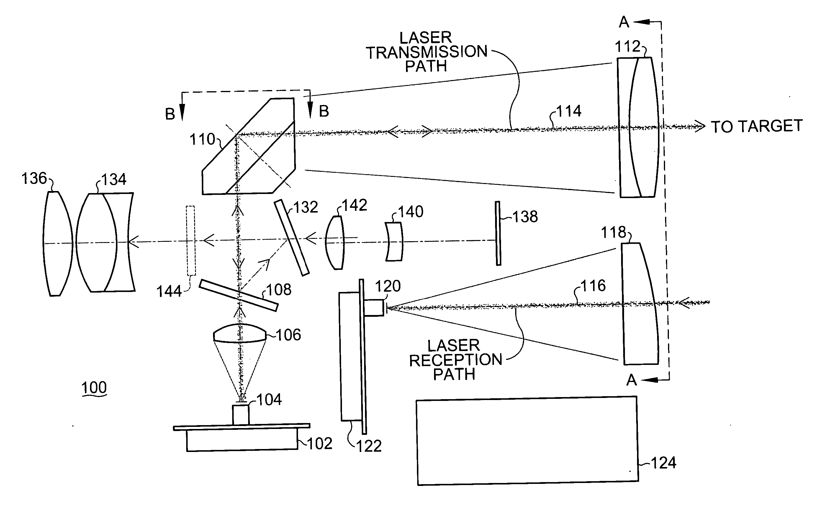 Efficient optical system and beam pathway design for laser-based distance measuring device