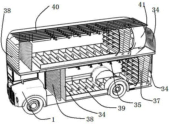 Motor vehicle with free cloth bag array for removing fog and haze