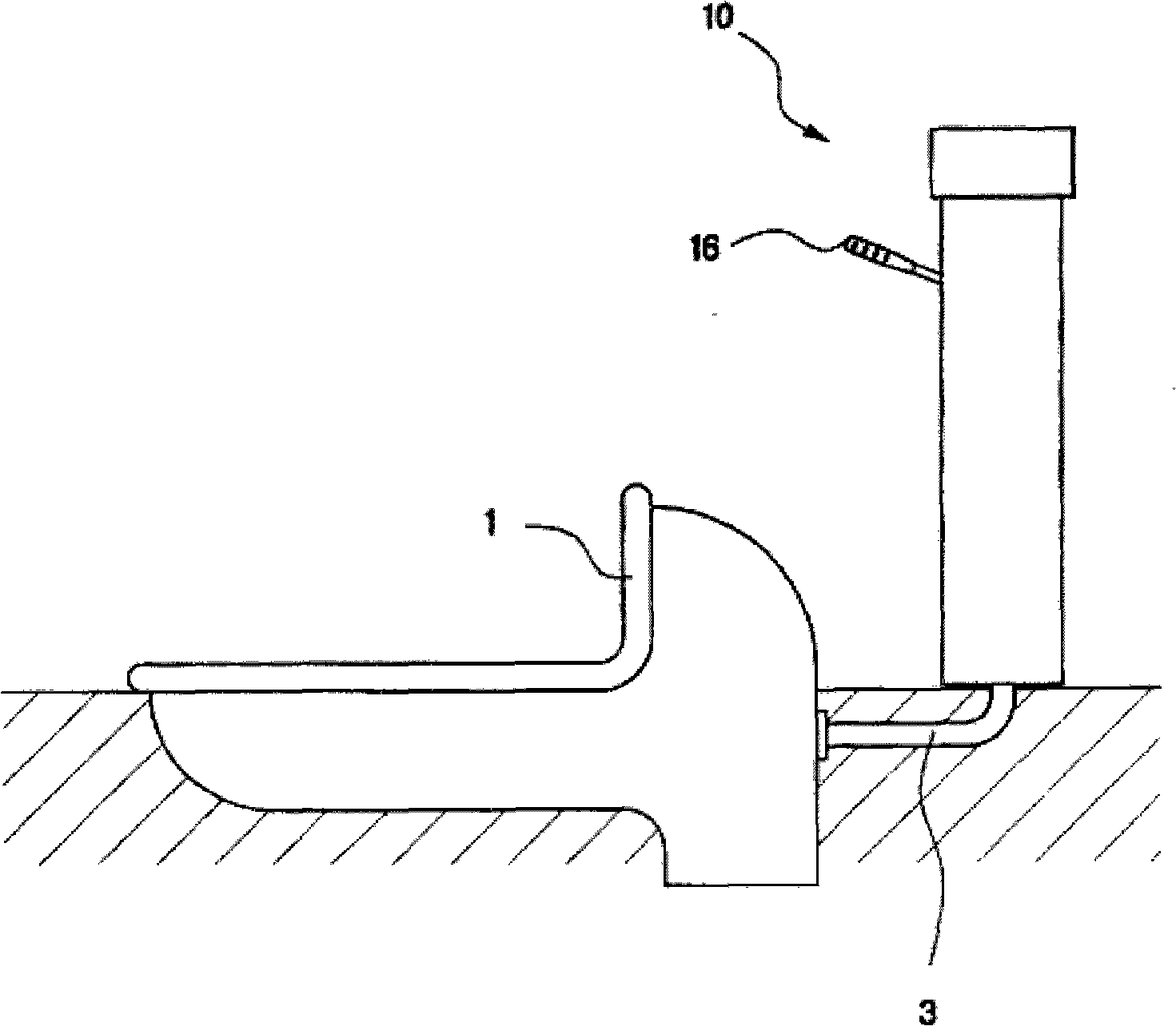 Flushing device for water closet toilet