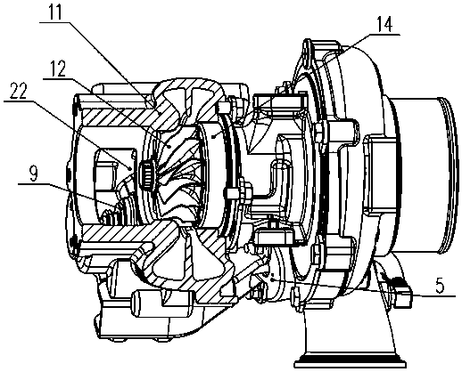 Integrated efficient turbine with air outlet constraint structure