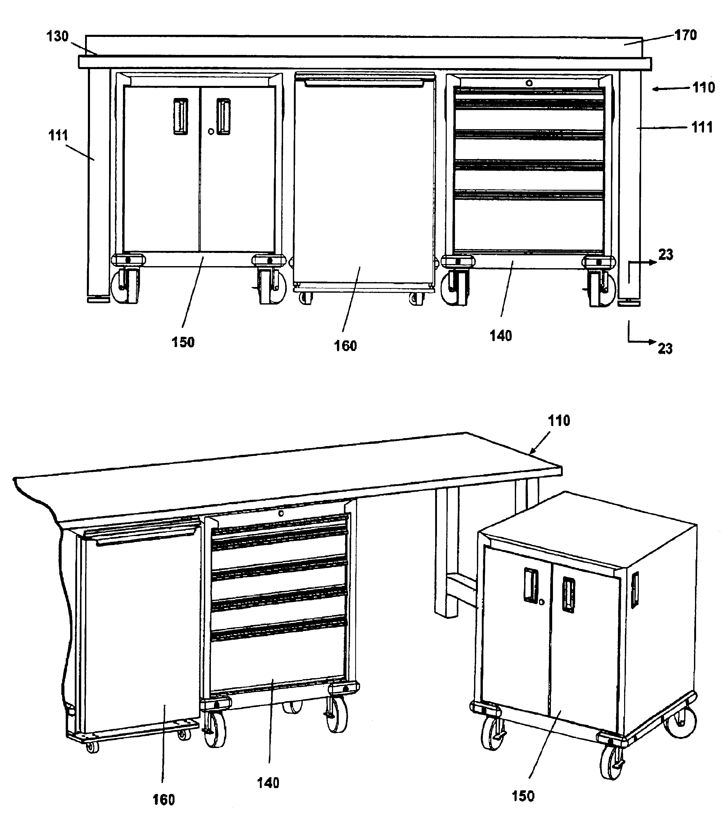 Workroom storage system