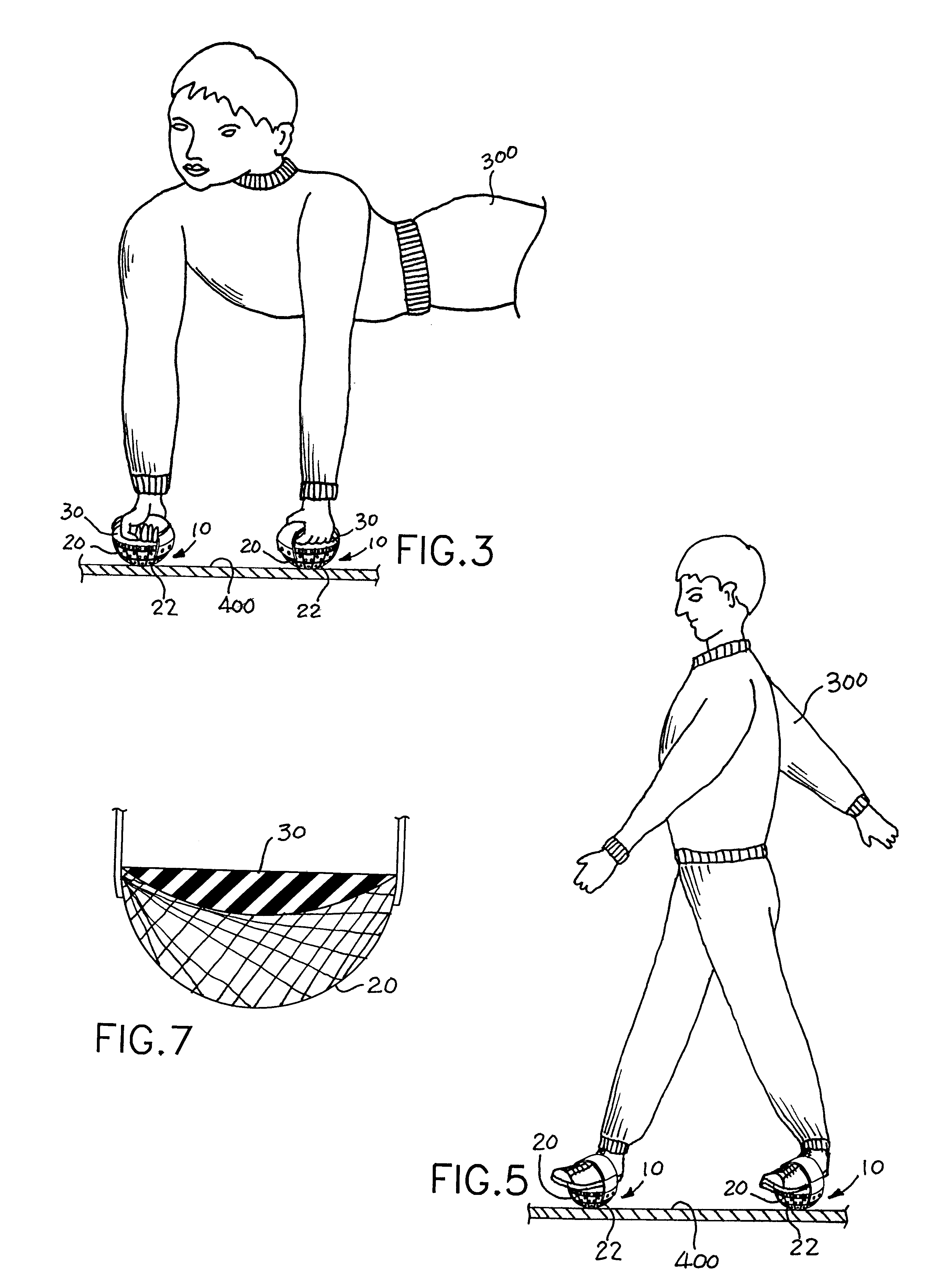 Flexible hemispherical exercise