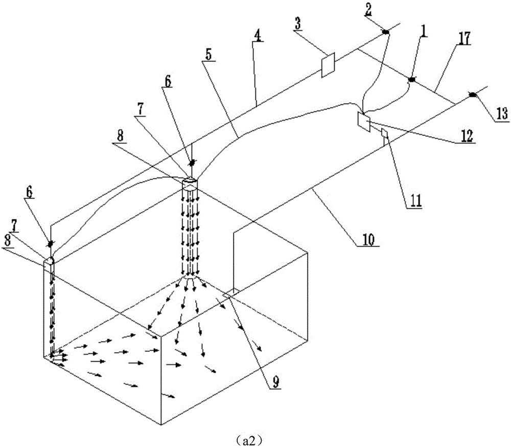 Bilateral ventilation device for forming air tank air distribution and control method thereof