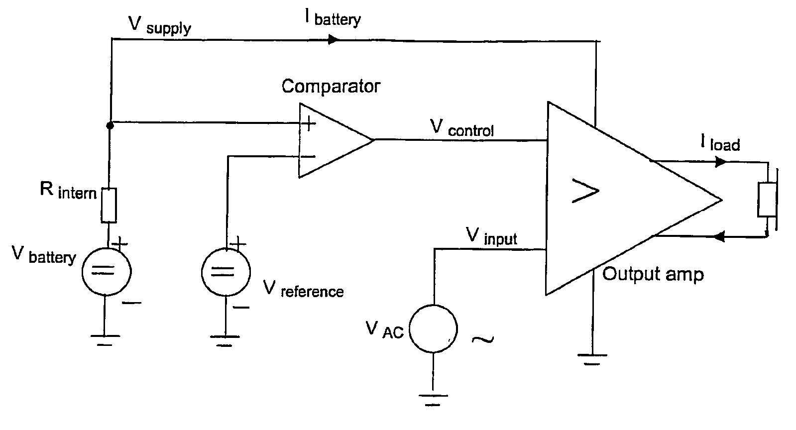 Method of current management in a battery powered device and battery powered device