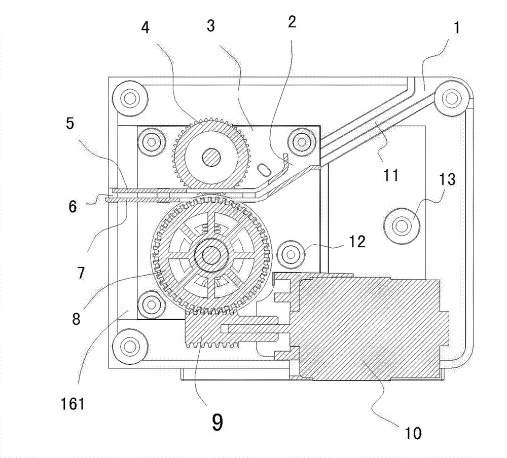 Ticket-pressing and ticket-locking mechanism for recreational lottery ticket machine