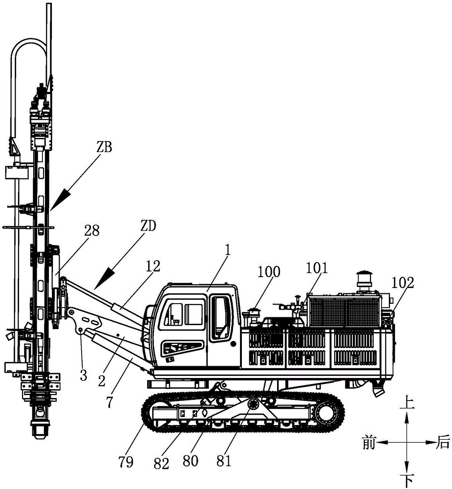 High-speed hydraulic drill with two engines