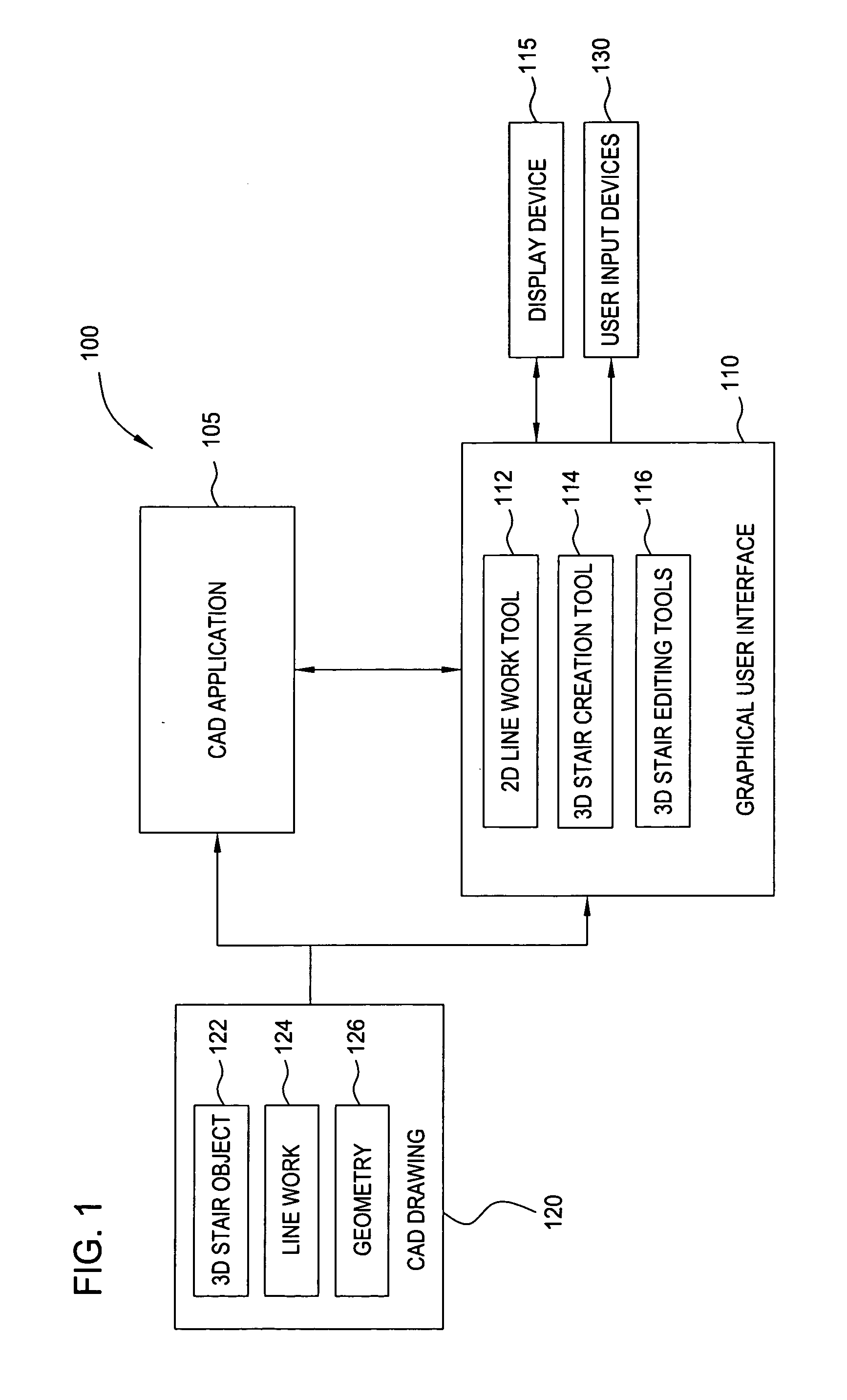 Method for generating three dimensional stair objects in computer aided design drawings