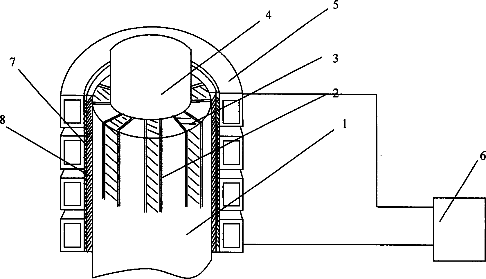 Method for sealing lancing type crystallizer copper pipe using electromagnetic pressure