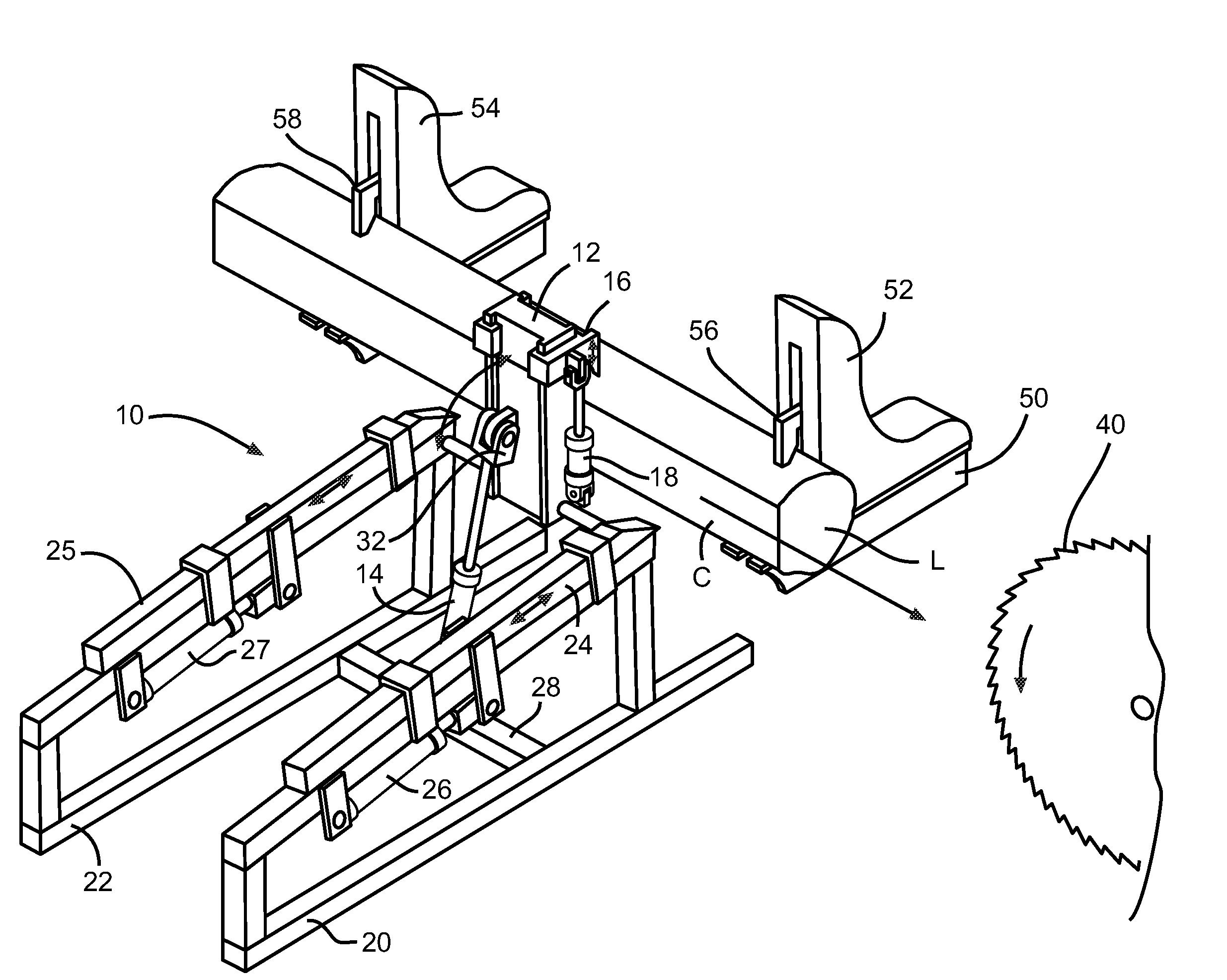 Method and Apparatus for Turning a Log for Processing in a Sawmill