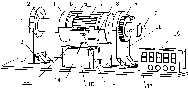 Hydraulic-magnetic driving borehole cleaning tool magnetic torque test apparatus and test method